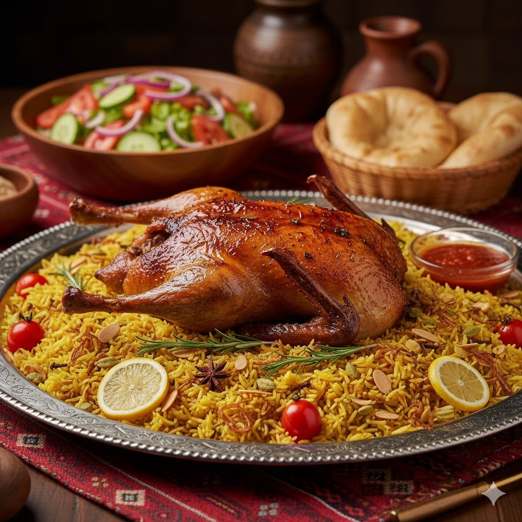 بطة 2 كيلو + 1 كيلو ارز مندي