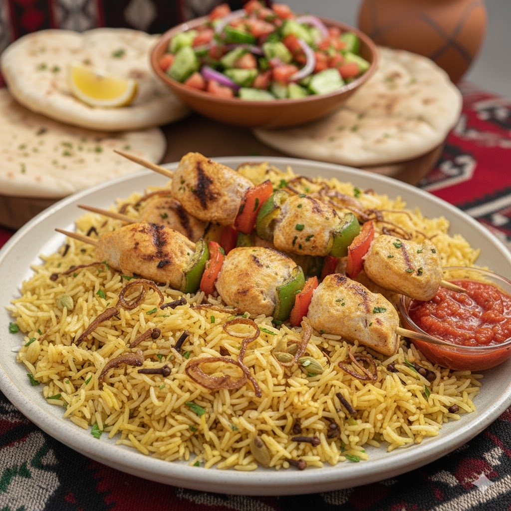 نصف كيلو شيش طاووق + الارز